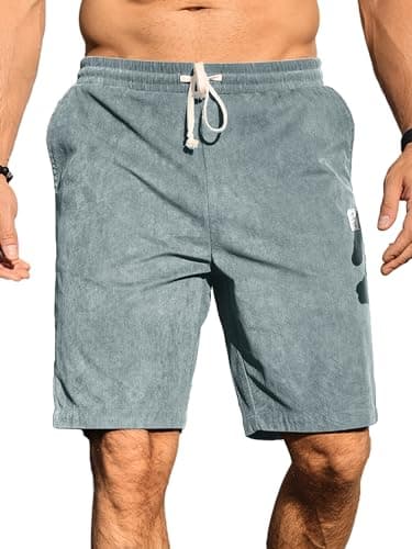 PLEPAN Running Shorts for Men Casual Drawstring 7 inchinseam Summer Beach Shorts Men Light Blue 3X-Large - Image 6