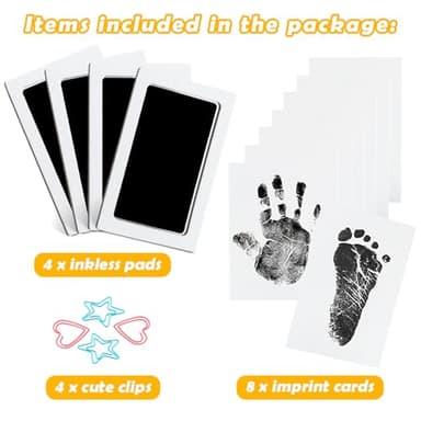 4-Pack Baby Inkless Hand and Footprint Kit Paw Nose Print Kit for Dogs Cats Pets Clean Touch Ink Pad for Baby Pets Newborn Keepsake Mess-Free Ink Pad - Image 2