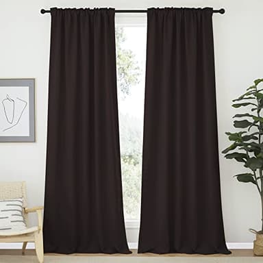 NICETOWN Window Curtains Blackout Drapery Panels - (Toffee Brown Color) 52 inches x 95 Inch, 2 Panels, Blackout Drapes/Curtains for Sliding Glass Door - Image 2