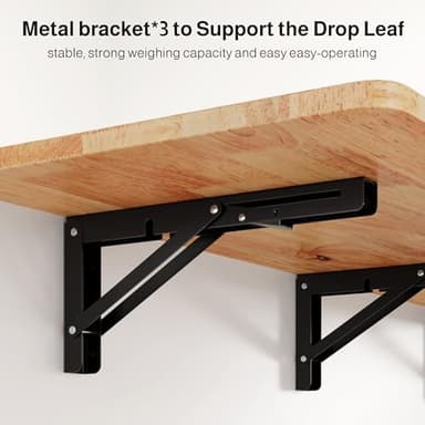 Ahomly Kitchen Island with Storage, Island Table for Kitchen with Drop Leaf, 5 Wheels, Interal Storage Rack, a Drawer, Spicy Rack and Towel Bar, Sufficient Countertop Space and Storage, White - Image 6