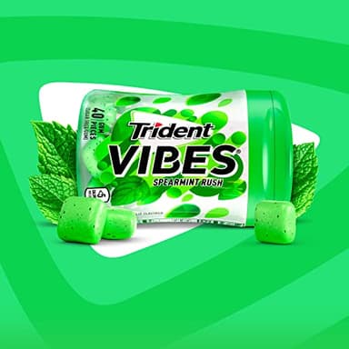 Trident Vibes Spearmint Rush Sugar-Free Chewing Gum, 4 Bottles of 40 Pieces (160 Total Pieces) - Image 8
