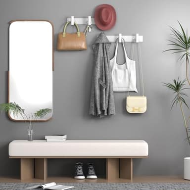 VAEHOLD Hat and Coat Wall Mount Rack - Hooks for Robes, Bags, Keys, and Towels - Bathroom Towel Hanger Organizer (White, “T“ Shape 3 Hooks 1 Pack) - Image 4