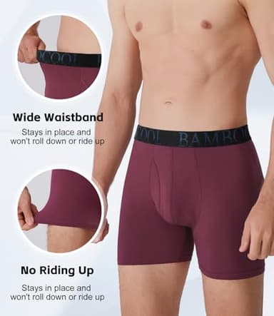 BAMBOO COOL Men's Ultra ComfortSoft Underwear, Moisture Wicking & Breathable No Ride Up Boxer Briefs with Fly, Multipack - Image 3