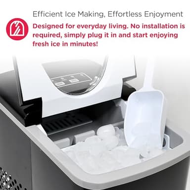 Frigidaire 26 Lbs per Day Portable Compact Maker, Ice Making Machine, Black Stainless, Medium - Image 6
