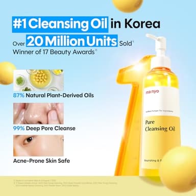 ma:nyo Pure Cleansing Oil 6.7 fl oz (200ml) Daily Makeup Remover & Blackhead melting with 14 Plant-Based Oils | Suitable for All Skin Types | Korean Skincare - Image 3