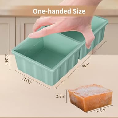 Silicone Freezer Tray for Soup Ice Cubes: 2-Cup Freezing Tray with Lid for Meal Prep - 2Pack Silicon Soup Portion Freeze Trays Make Stock Souped Ice Cube - Image 7