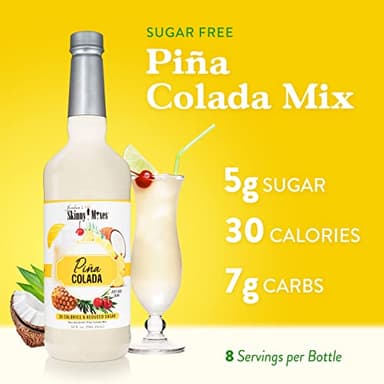 Jordan's Skinny Mixes Pina Colada Mix, Flavored Cocktail Mixer for Drinks, Tropical Drink Flavoring for Cocktails & Mocktails, Low Calorie, Gluten Free, Keto Friendly, 32 Fl Oz, 1 Pack - Image 2