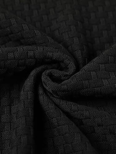 Zaitun Mens Hooded Sweatshirt Long Sleeve Solid Knitted Hoodie Pullover Sweater Black - Image 5