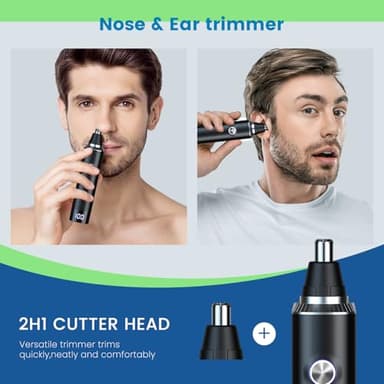 Ear and Nose Hair Trimmer for Men, 2025 Professional Painless USB Rechargeable Eyebrow & Facial Hair Trimmer, 13,000 RPM Precision Tool with Powerful Motor and Dual-Edge Blades, IPX7 Waterproof - Image 2