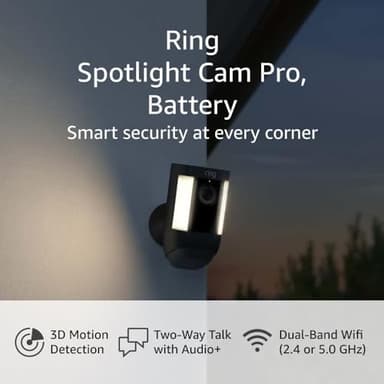 Ring Spotlight Cam Pro, Battery | 3D Motion Detection, Two-Way Talk with Audio+, and Dual-Band Wifi (2022 release) - Black - Image 5