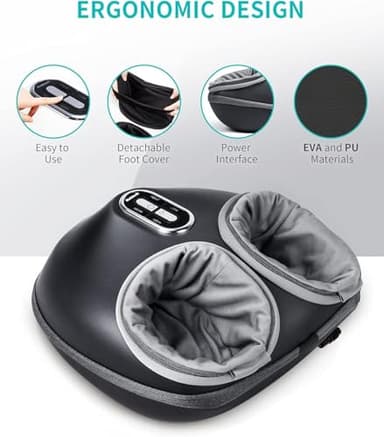 Nekteck Shiatsu Foot Massager Machine and Heat, Air Compression with Deep Kneading Therapy, Relax for Home or Office (Large Size) - Image 4