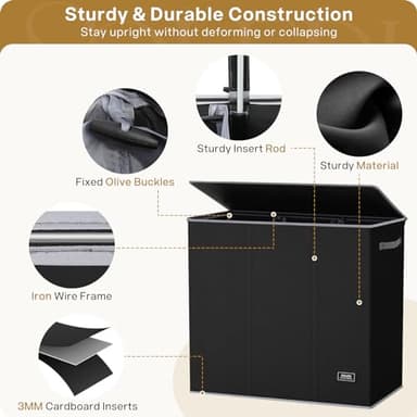 SOLEDI 180L Laundry Hamper 3 Section, Extra Large Laundry Hamper with Lid, Dirty Clothes Hamper with Sturdy Handle, Large Laundry Basket Organizer for Laundry Room, Bedroom, Hampers for Laundry - Image 10