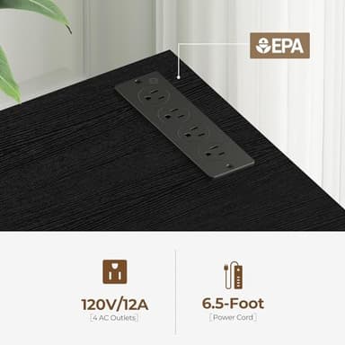 Rolanstar Deformable TV Stand with LED Strip & Power Outlets, Modern Entertainment Center for 45/50/55/60/65/70 inch TVs, Gaming Media 2 Pieces Console Cabinet, Black - Image 4