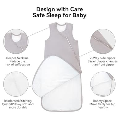 Okayinn BubblePanda Baby Sleep Sack 24-36 Months 100% Cotton 0.5 Tog Toddler Sleeping Sack 2t-3t for Babies Unisex 2-Way Zipper 3t Baby Wearable Blanket Lightweight Thin - Image 3