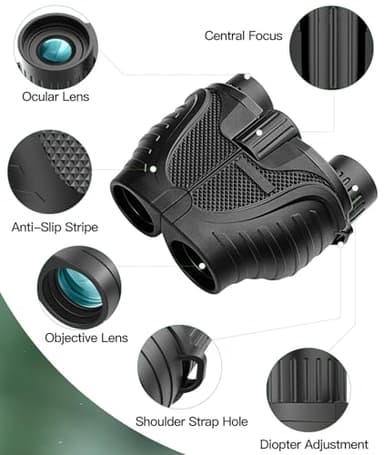 10X Waterproof Binoculars with High-Definition FMC Coated Lens, BAK4 Prism, Adjustable Diopter, Anti-Slip Design, Durable and Lightweight – Perfect for Bird Watching, Hunting, and Outdoor Activities - Image 6