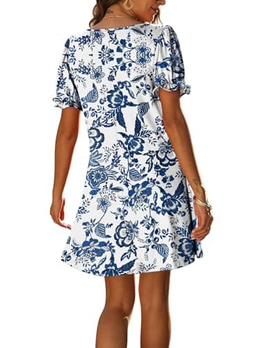 Vestidos De Verano para Mujer 2025 Swimsuit Coverup Loose V Neck Dress Sundresses with Pockets Eyelet - Image 3