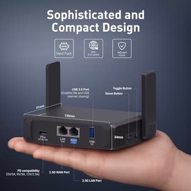 GL.iNet GL-BE3600 (Slate 7) Portable Travel Router, Pocket Dual-Band Wi-Fi 7, 2.5G Router, Portable VPN Routers WiFi for Travel, Public Computer Routers, Business Trip, Moblie/RV/Cruise/Plane - Image 6