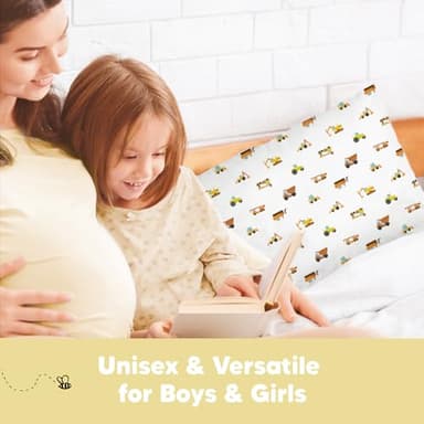 KeaBabies Toddler Pillowcase 13"x18" - Organic Cotton Toddler Pillowcase for Kids, Boys, Girls,Soft & Durable Cotton Cover for Miniature Sleepy Pillows,Cute Colors,Pillow Sold Separately(Construction) - Image 9