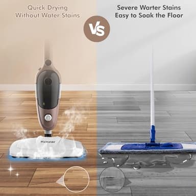 Steam Mop - All-in-one Powerful Handheld Steam Cleaner Detachable Floor Steamer with 11 Accessories, MultiPurpose Steamer for Hardwood Floors, Clothes,Windows,Tiles,Carpet, Whole Home Use, Rose Gold - Image 6