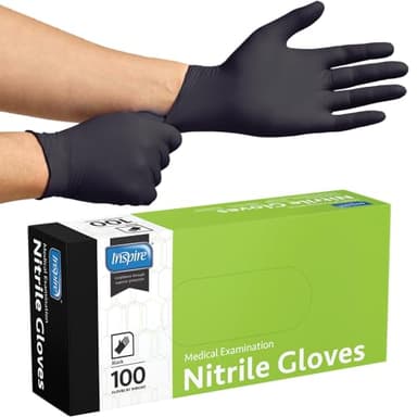 Inspire Black Nitrile Gloves | THE ORIGINAL Quality Black Gloves Disposable Latex Free | 4.5 Cooking (Nitrile, XL) - Image 7