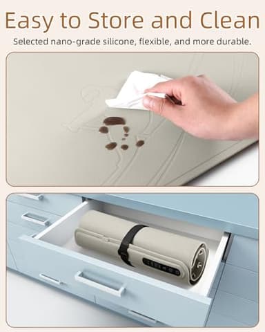 Silicone Electric Warming Mat for Food 3-Temperature,Food Warmer for Buffet Parties, Restaurants & Dinner, Easy-to-Clean Heating Tray to Keep Meals Warm 15.7”x23.6”(Skiing&Gray) - Image 6