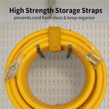 POWGRN 50 ft 12/3 Outdoor Extension Cord Waterproof Heavy Duty with Lighted Indicator End 12 Gauge 3 Prong, Flexible Cold-Resistant Long Power Cord Outside, 15Amp 1875W SJTW Yellow ETL Listed - Image 4