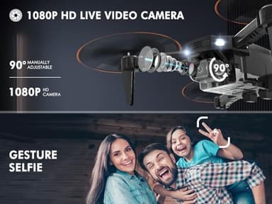 AVIALOGIC Mini Drone with Camera for Kids, Remote Control Helicopter Toys Gifts for Boys Girls, FPV RC Quadcopter with 1080P HD Live Video Camera, Altitude Hold, Gravity Control, 2 Batteries, Black - Image 2