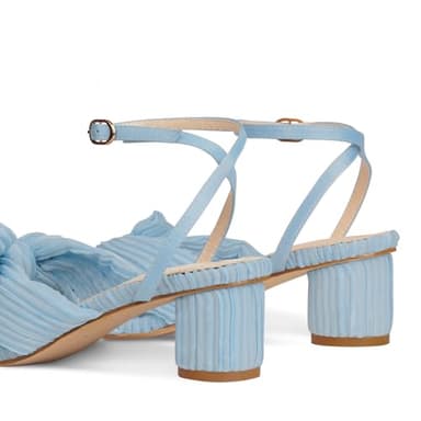 MUCCCUTE Women's Bow Knot Heeled Sandals Ankle Buckle Strap Chunky Heeled Open-toe Comfortable Wedding Party Fashion Heeled - Image 7