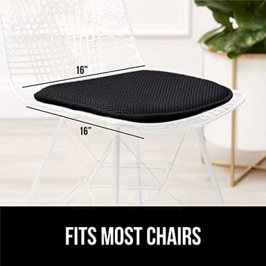 GORILLA GRIP Slip Resistant Chair Cushions, No Ties Required, Memory Foam Pads for Dining Room, Kitchen Table, Office, Rocking Chairs, Plush Seat Cover Cushion Pad, Home Decor, Set of 4 16x16, Black - Image 6