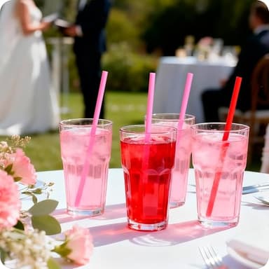 Prurex 50pcs Heart Shaped Pink Straws 8mm Individually Wrapped Disposable Drinking Straws for Galentine's Brunches,Cocktail, Birthday Parties, Pastel Weddings & Bridal Shower Decorations - Image 5
