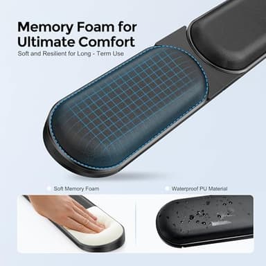 AboveTEK Keyboard Wrist Rest – Adjustable Angle & 25-Inch Length, Foldable Ergonomic Memory Foam Support for Computer, Laptop & Gaming – Non-Slip, Relieves Forearm & Elbow Pain for Typing & Mouse Use - Image 6