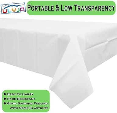 PARTY ULYJA Black Gingham Checkered 2 Pack Plastic Tablecloth Rectangle 54 x 108 Inches Disposable Onyx Buffalo Plaid Sturdy Table Covers for Dining, Birthday, Wedding, Picnic, Event and Outdoor Use - Image 7