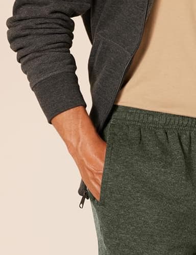 Amazon Essentials Men's Fleece Open Bottom Sweatpant (Available in Big & Tall), Olive Heather, X-Small - Image 4