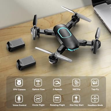 Drone with Camera, Foldable Drone for Beginners with 1080P Camera, Upgrade Altitude Hold, Circle/Rotating/Waypoint Fly, 3D Flip, One Key Start, 3 Speed Mode, 2 Batteries - Image 5