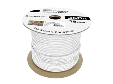 Monoprice Speaker Wire, CL3 Rated, 4-Conductor, 18AWG, 250ft, White - Image 3