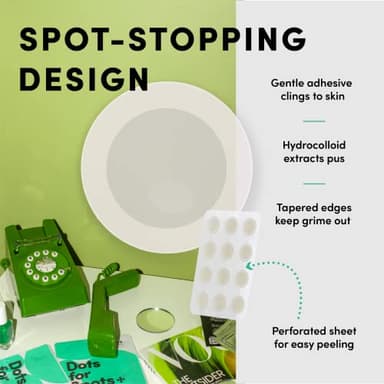Dots for Spots Pimple Patches For Face - Stocking Stuffers For Teens - Fast Acting, Translucent Hydrocolloid Zit Patches that Unclog Pores Korean Skin Care - Vegan, Cruelty Free - (60 count) - Image 7