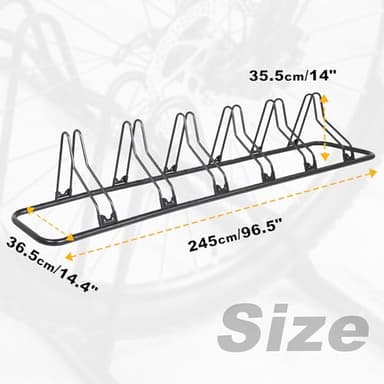 CyclingDeal Bicycle Floor Parking Rack Stand - for Mountain MTB Road Bike - Indoor Home Garage Storage - Upgraded 6 Bikes - Image 4