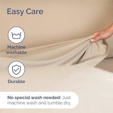 King Sheets Set 6 Piece - Bed Sheets King Size - Soft Hotel Luxury Bedding - Cooling, Comfy & Breathable - 1 Flat & 1 Fitted & 4 Pillowcases with Deep Pockets - Wrinkle Resistant & Fade Free - Cream - Image 6