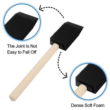 40 Pcs Foam Brush,1” Foam Paint Brushes, Wood Handle Sponge Paint Brush, Foam Brushes for Painting for Staining, Varnishes, and DIY Craft Projects - Image 4