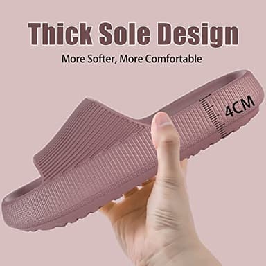 rosyclo Cloud Slippers for Women and Men, Pillow House Slippers Soft Comfortable Cushioned Lightweight Home Shower Shoes Women's Cloud Slide Sandals for Ladies Indoor, Wine Red - Image 5