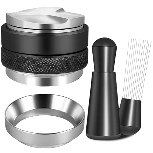 Reoszeank 51mm Espresso Accessories Kit, Coffee Distributor and Tamper Leveler, WDT Tool and Dosing Funnel Set Fits Delonghi 51 mm Espresso Machines and Portafilters - Image 1