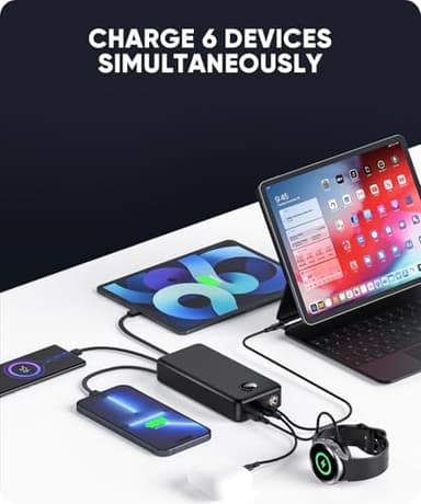 Power Bank 40000mAh Portable Charger 22.5W with 5 Outputs & 2 Inputs LED Display Equipped with Flashlight External Battery Pack for iPhone 16/15/14, Samsung, Etc - Image 3