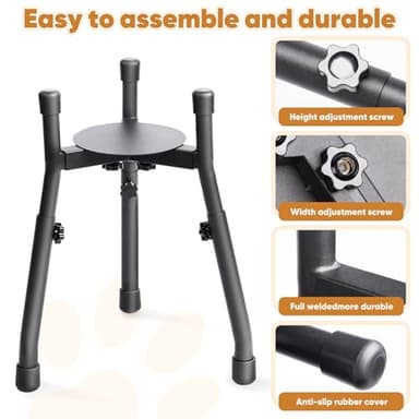 Elevated Dog Bowls [ 2 Pack ], Adjustable Metal Raised Raised Dog Bowl Stand for Medium & Large Dogs, Adjustable Wide 6.3"-10.2",3 Height Adjustment(Bowl Not Included) - Image 5