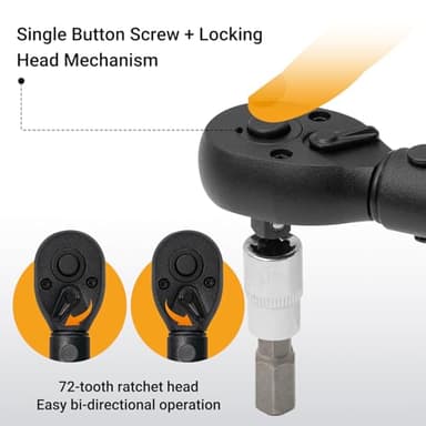 TOOLMAYS 13PCS Torque Wrench Set, Dual-Direction Drive Click Wrench with Allen socket, Mountain Bike Motorcycle Multi-Tool (2-20 Nm 0.1nm 72-Tooth) - Image 6