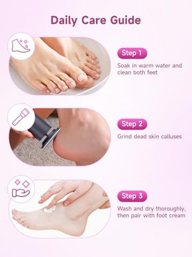 Electric Callus Remover for Feet, Professional Pedicure Tools for Feet with 70pcs Sandpaper Discs, Adjustable Speed Aluminum Foot File for Dead Skin - Black - Image 7