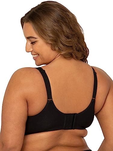 Fruit of the Loom Women's Fit for Me Collection: Plus-Size Unlined Underwire Bra-Cotton Comfort & Pinch-Free Straps, Black Hue, 38G - Image 2