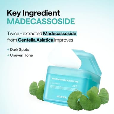 MEDIHEAL Madecassoside Toner Pads - with Centella Asiatica to Treat Blemishes and Improve Uneven Skin Tone - Vegan Gauze Fabric, 100 Pads - Image 5