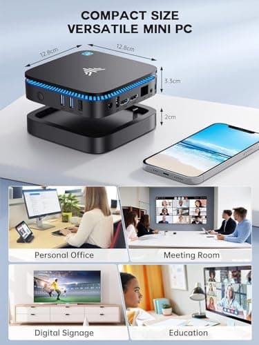 KAMRUI AK1PLUS Mini PC, N95 Processor (up to 3.4GHz), 8GB DDR4 RAM 256GB M.2 SSD, Mini Desktop Computer Support 2.5" SSD, Dual 4K, WiFi, Ethernet for Business, Office, Home - Image 7