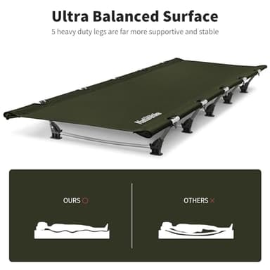 Naturehike GreenWild Camping Cot, Ultralight Folding Backpacking Cot, 60-Second Easy Set-Up, Supports 330lbs, Portable Camping Bed for Adults for Camping Hiking Travel Home - Image 3