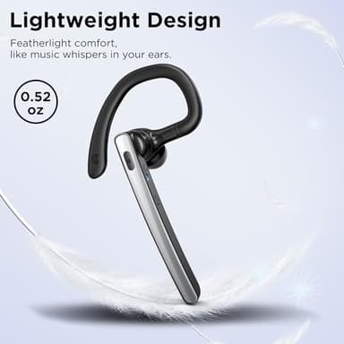 TERUNSOUl Bluetooth Headset V5.3, Wireless Bluetooth Earpiece with 600mAh Charging Case, 110H Playtime, Hands Free Headset for Cell Phone and Computer with Built-in Microphone for Work Trucker Office - Image 9